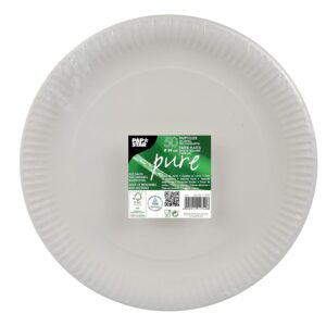 PAPSTAR — Assiettes en carton blanches rondes 29 cm x50
