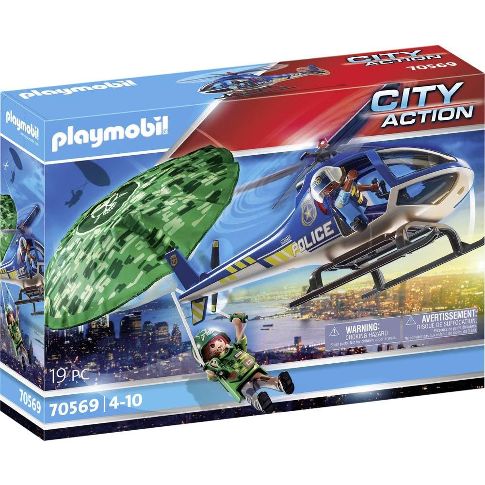 PLAYMOBIL City Action 70569 — Hélicoptère de Police et Parachutiste