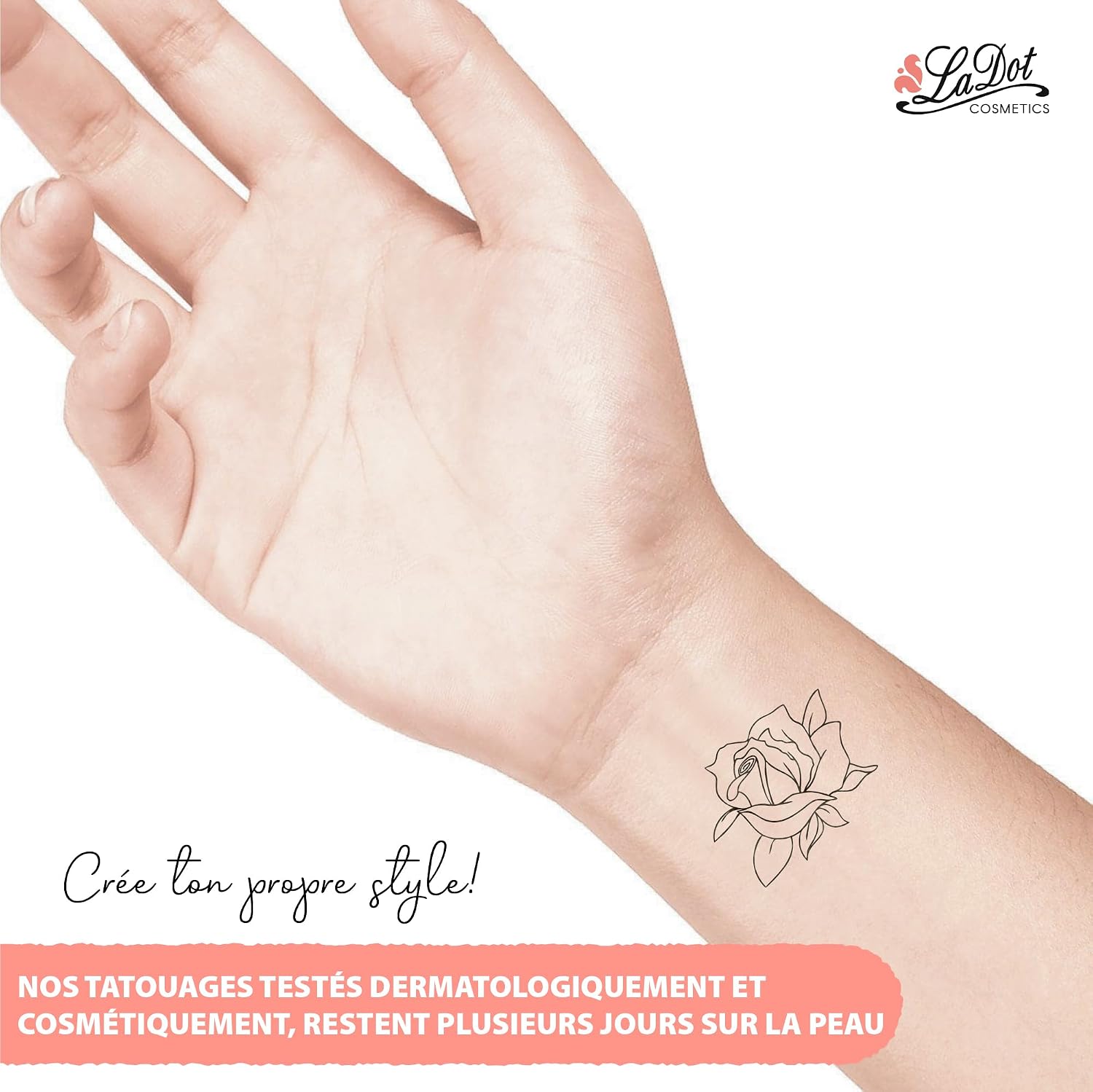 LADOT — Tampon Tatouage Temporaire Rose en Céramique – Image 4