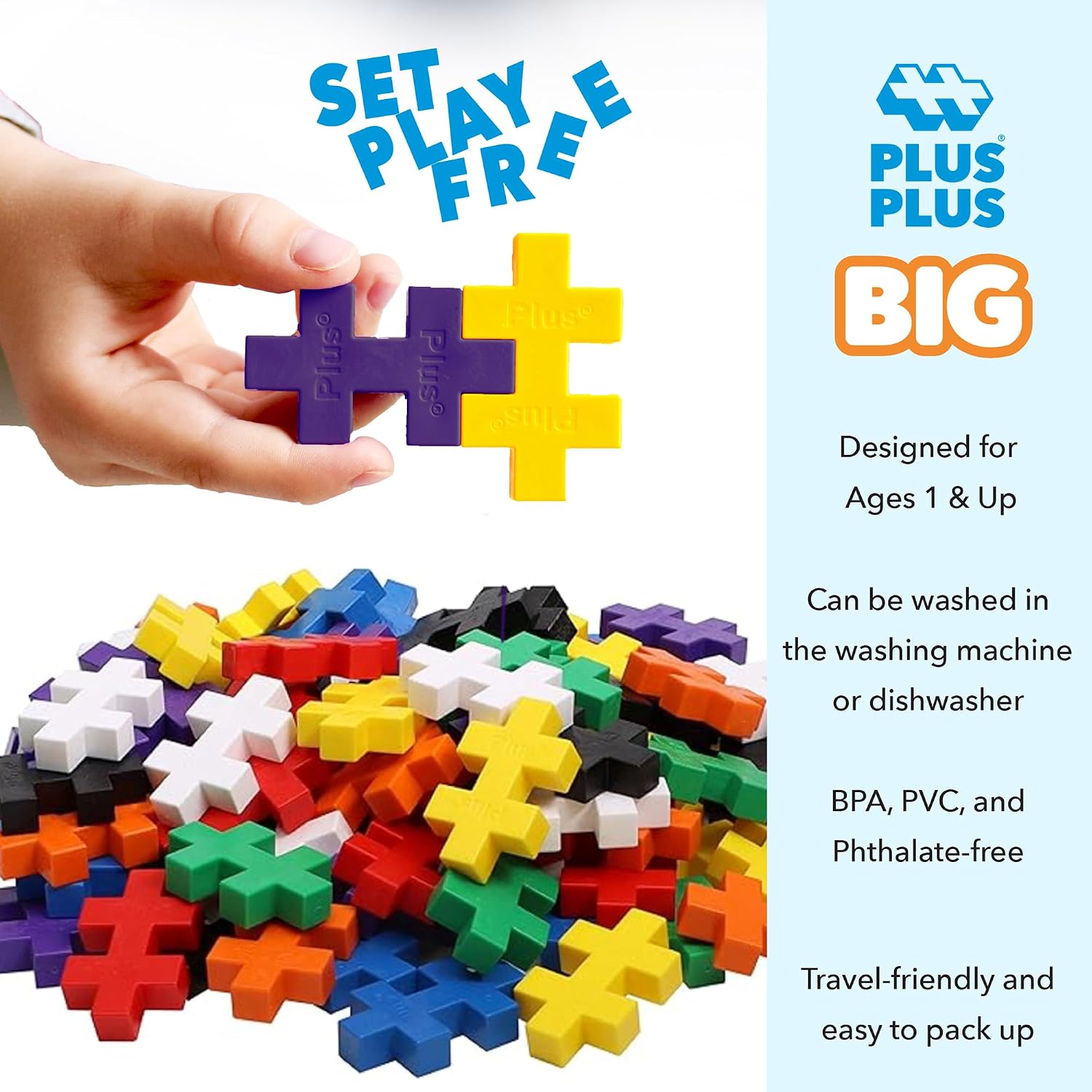 PLUS PLUS BIG Basic — 100 Briques de Construction Multicolores – Image 40