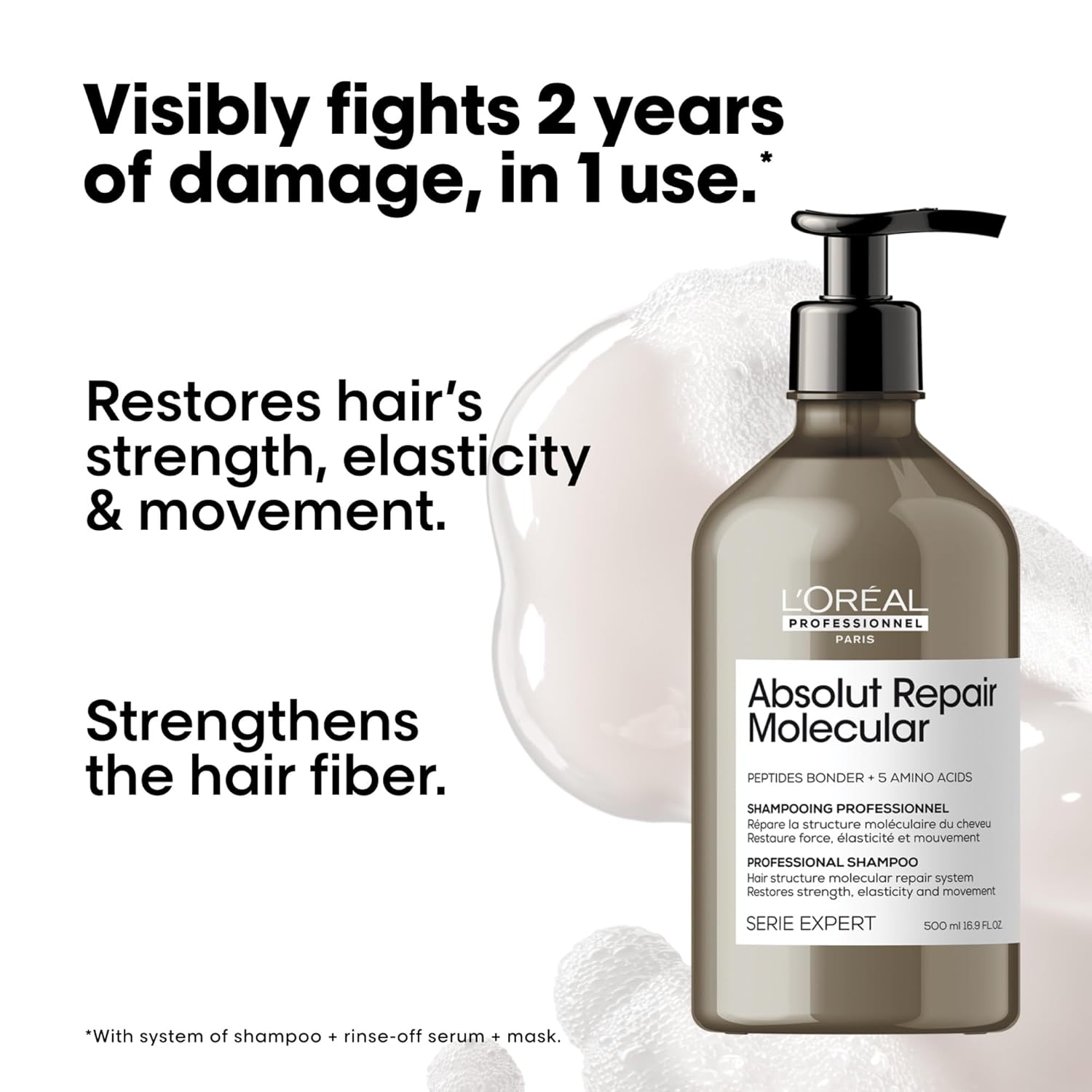 L'OREAL PROFESSIONNEL Absolut Repair Molecular — shampoing 500 ml – Image 2