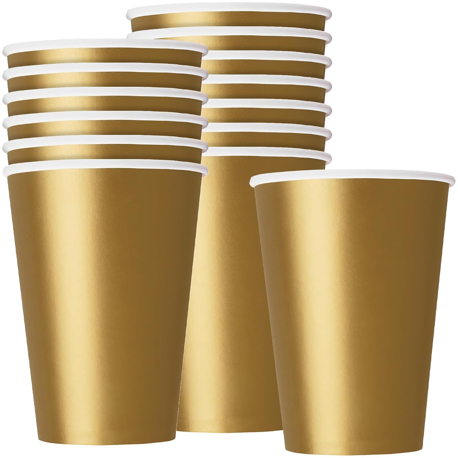 UNIQUE PARTY — Lot de 14 Gobelets en Carton dorés 270 ml – Image 5