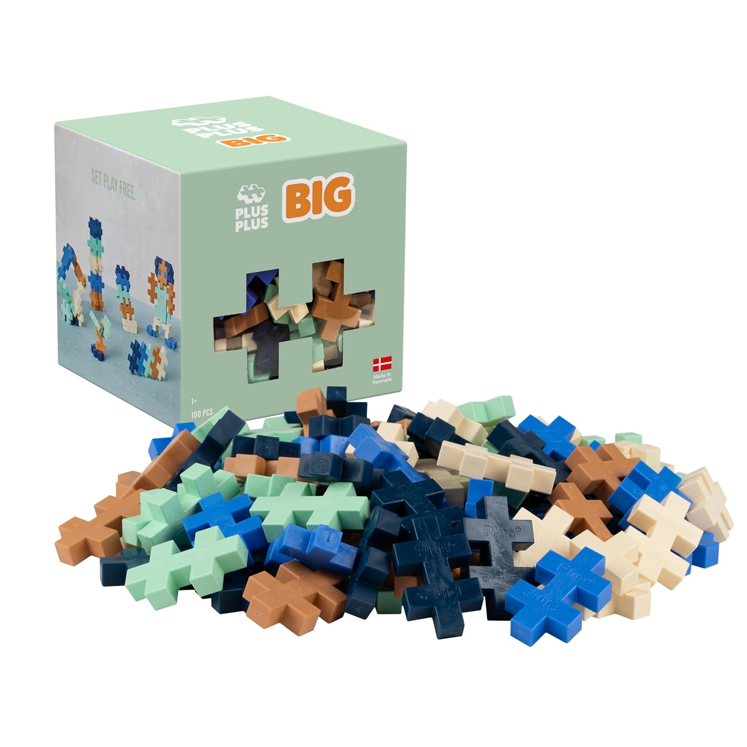 PLUS PLUS BIG — 100 Briques de Construction Bleu Breeze