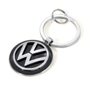 TROIKA VW — Porte-clés logo Volkswagen chromé noir