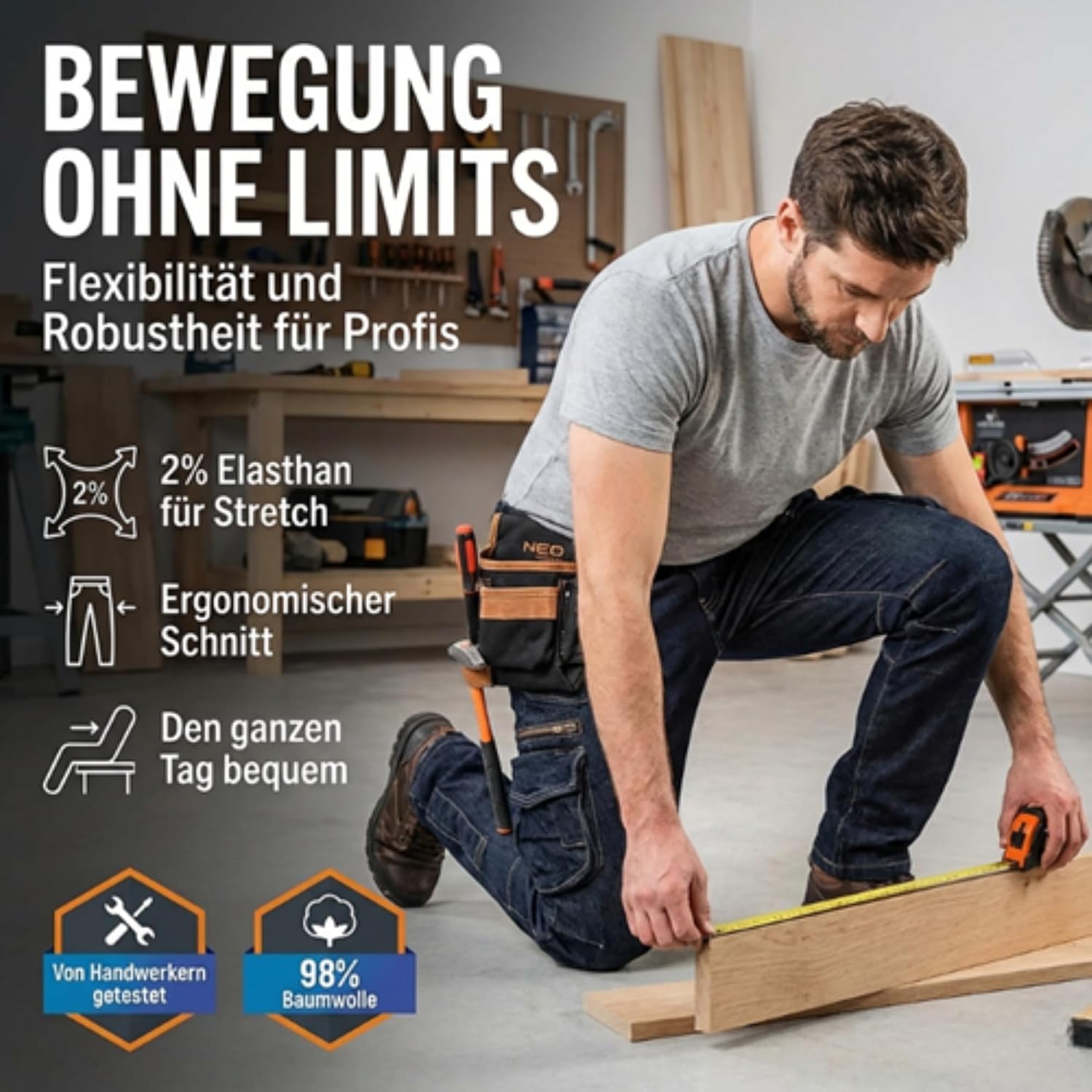 NEO TOOLS — Pantalon de Travail en Denim Homme XS à XXXL – Image 3