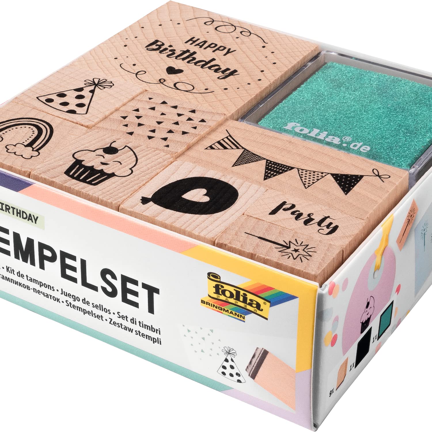 FOLIA — Ensemble de tampons multicolore