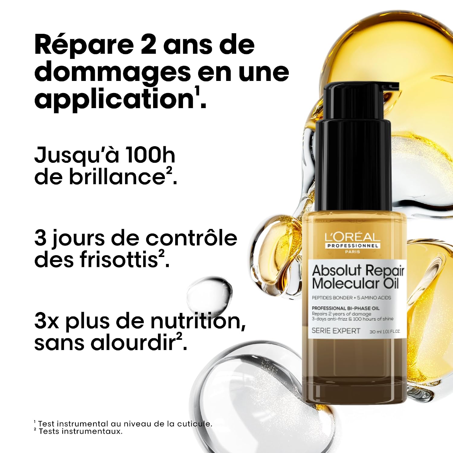 L'OREAL PROFESSIONNEL Absolut Repair Molecular — Huile cheveux 30 ml – Image 2