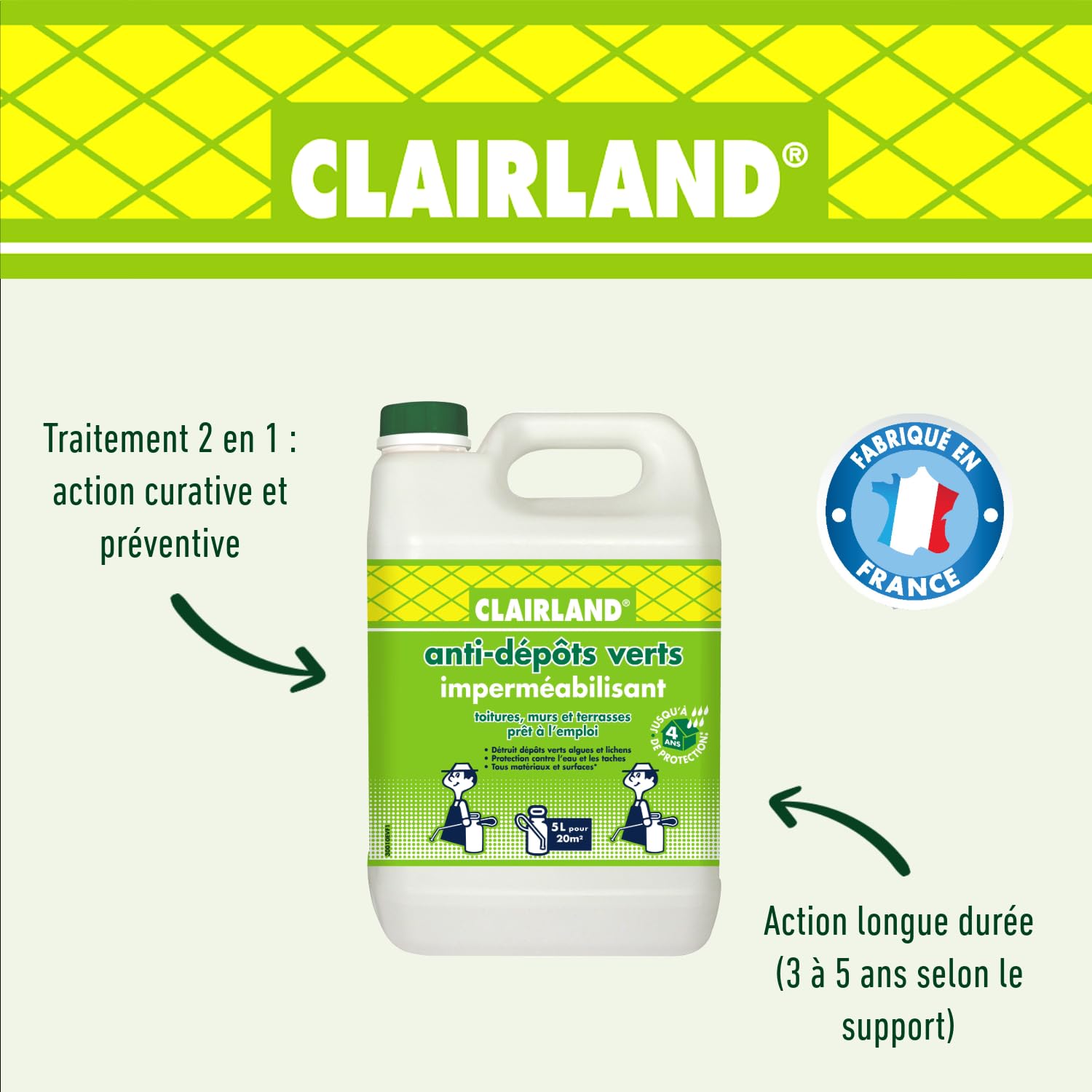 CLAIRLAND — Anti-dépôts verts imperméabilisant 5 L – Image 8