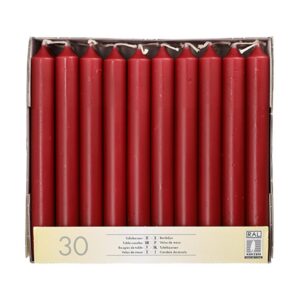 30 bougies de table — Ø 2,1 cm x 19,6 cm, bordeaux