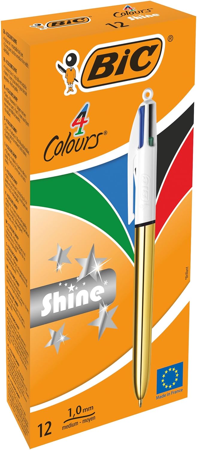 BIC 4 Couleurs Shine — Set de 12 Stylos-Bille Dorés 1,0 mm – Image 9