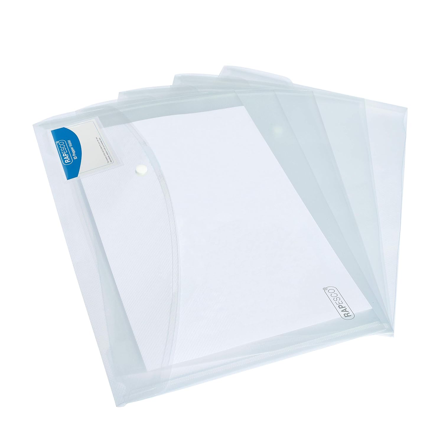 RAPESCO ECO — Pochettes à Bouton Pression A4 Transparent x5 – Image 6