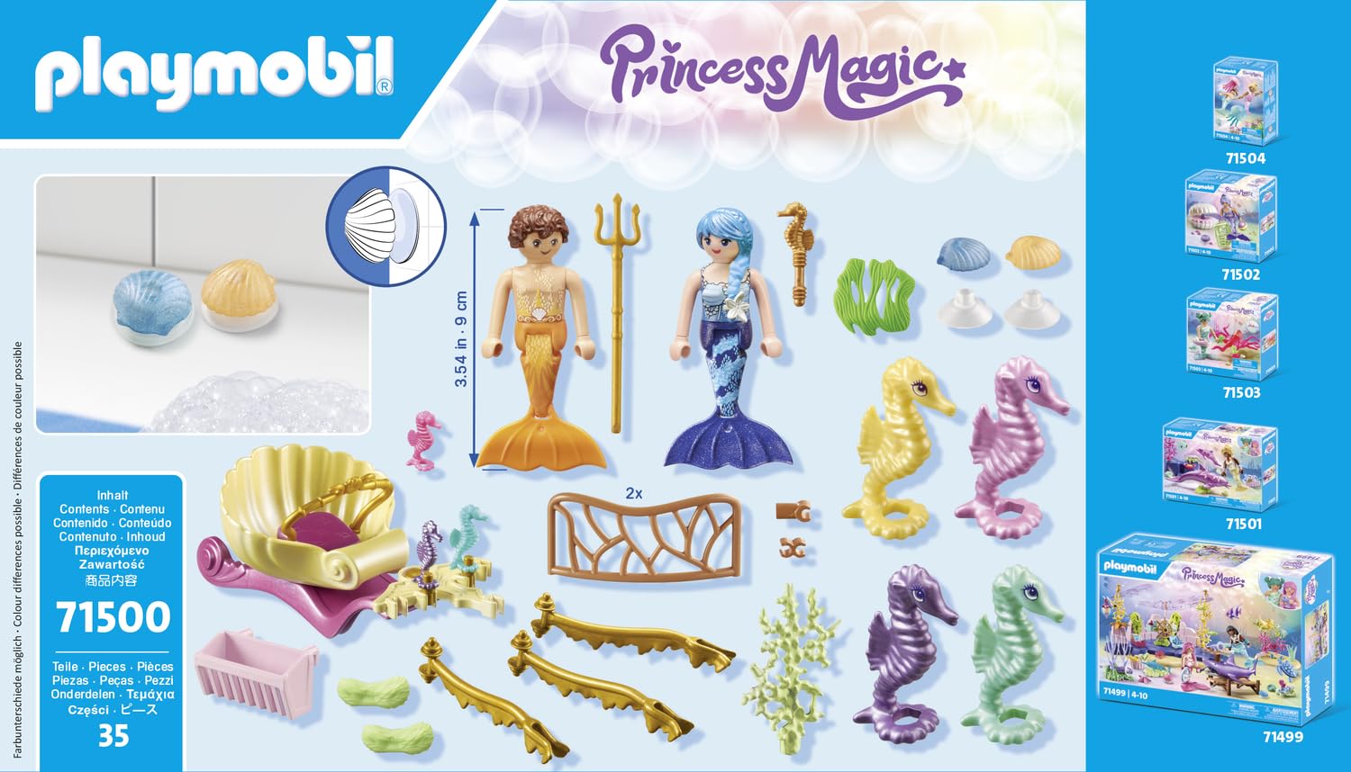 PLAYMOBIL Princess Magic — Calèche avec sirènes et hippocampes – Image 40