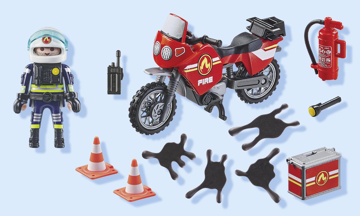 PLAYMOBIL 71466 — Pompier et moto avec accessoires – Image 6