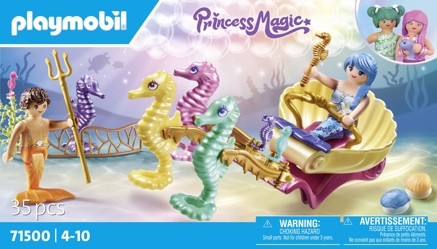 PLAYMOBIL Princess Magic — Calèche avec sirènes et hippocampes – Image 24
