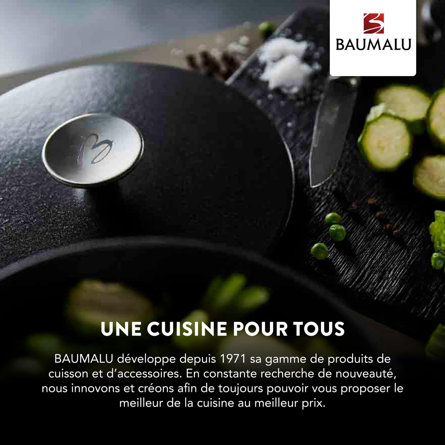 BAUMALU — Poêle Grill Carrée 24 cm Noir – Image 33