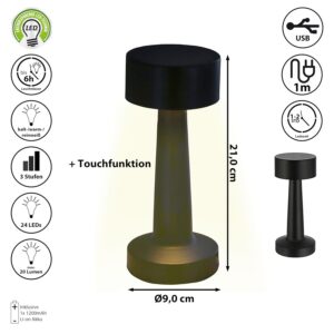 Alternative view of CEPEWA — Lampe de chevet tactile rechargeable USB