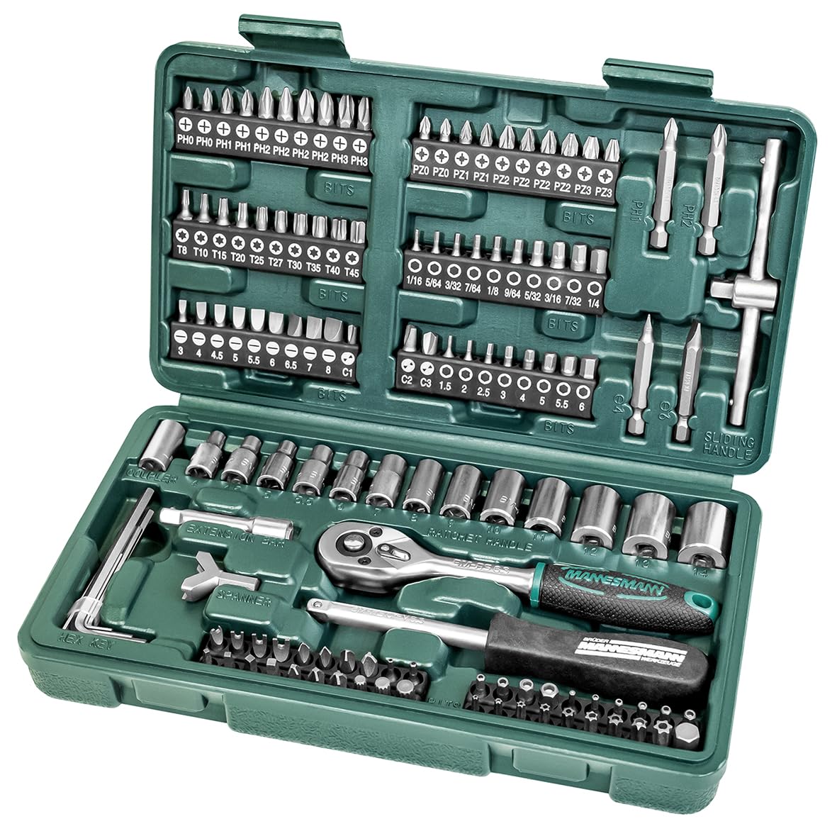 BRÜDER MANNESMANN — Coffret de douilles et embouts 130 pièces