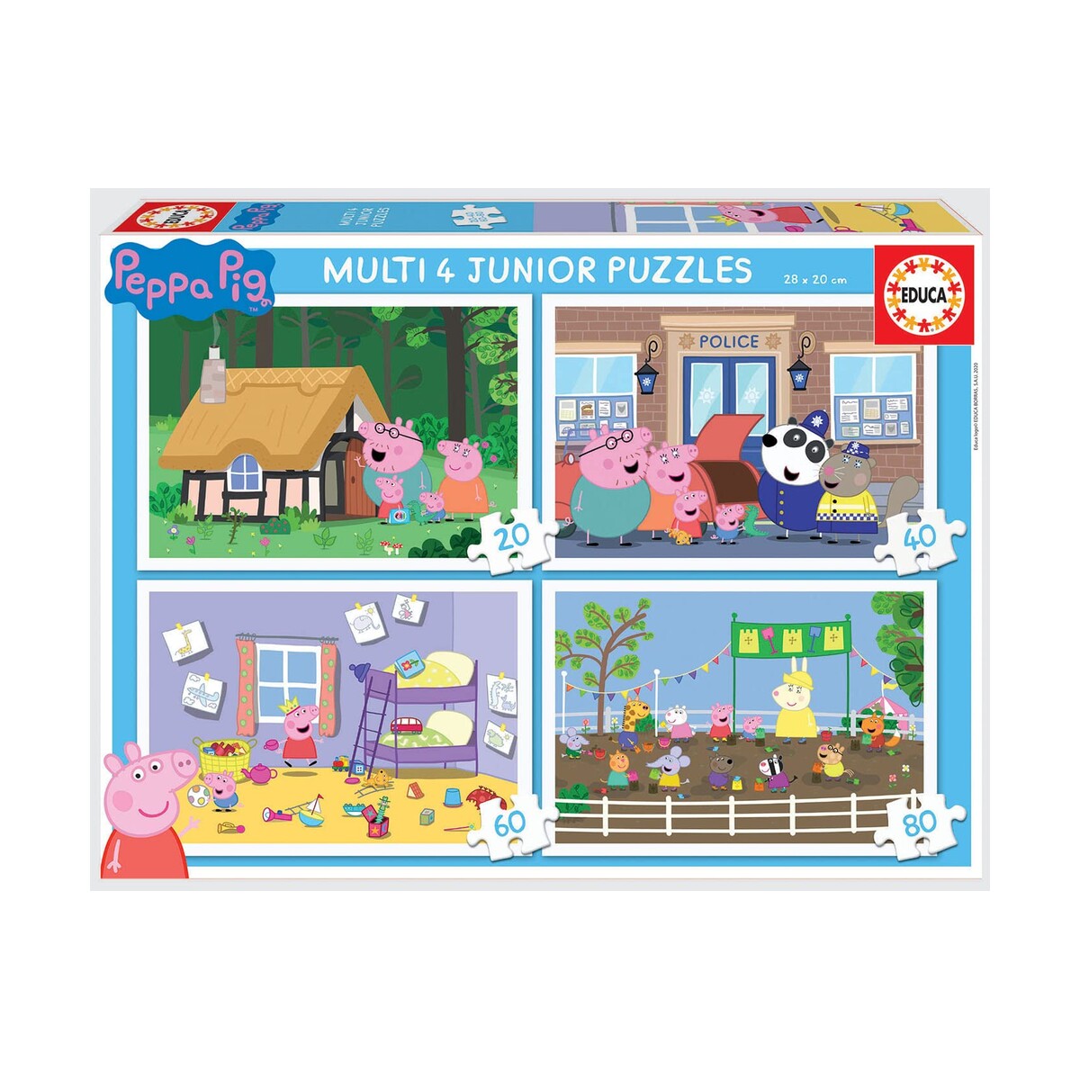 EDUCA Peppa Pig — Set de 4 Puzzles 20+40+60+80 pièces