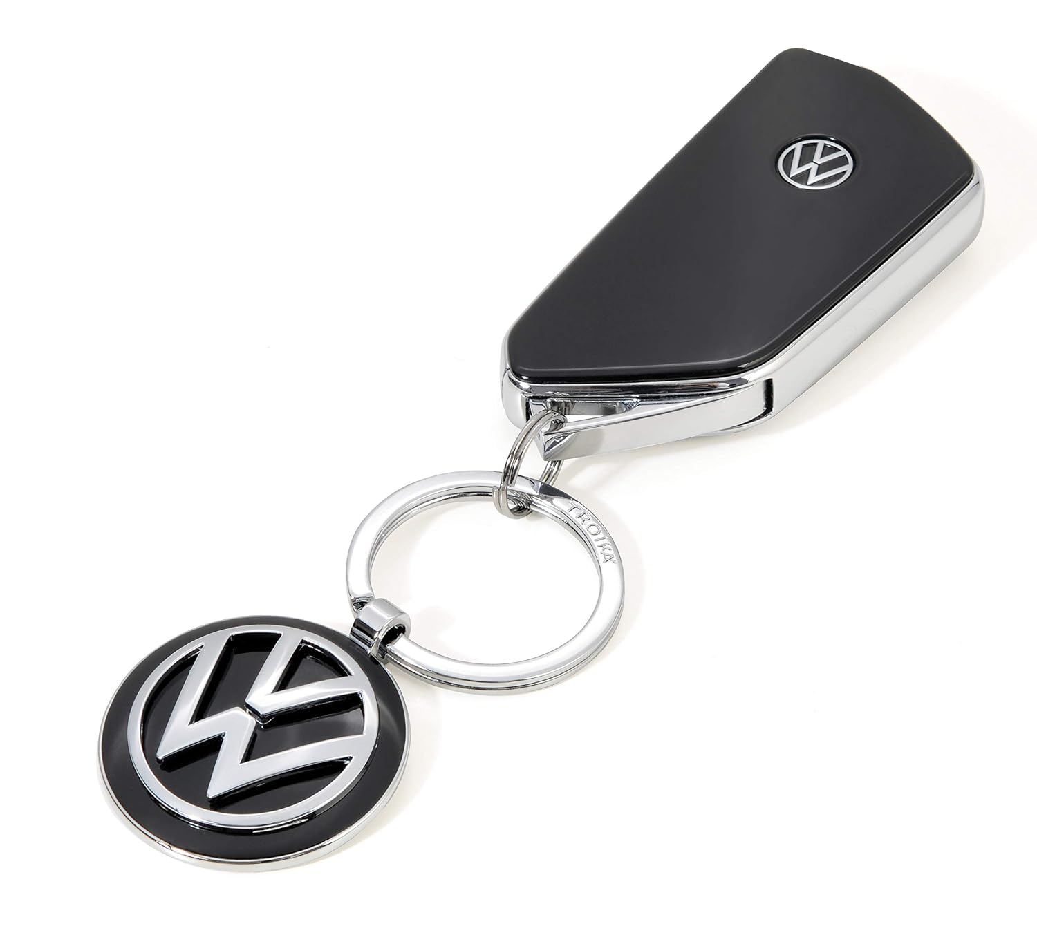 TROIKA VW — Porte-clés logo Volkswagen chromé noir – Image 2