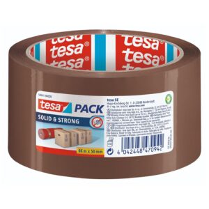 TESA Pack Solid & Strong — Ruban adhésif d'emballage 66 m x 50 mm marron