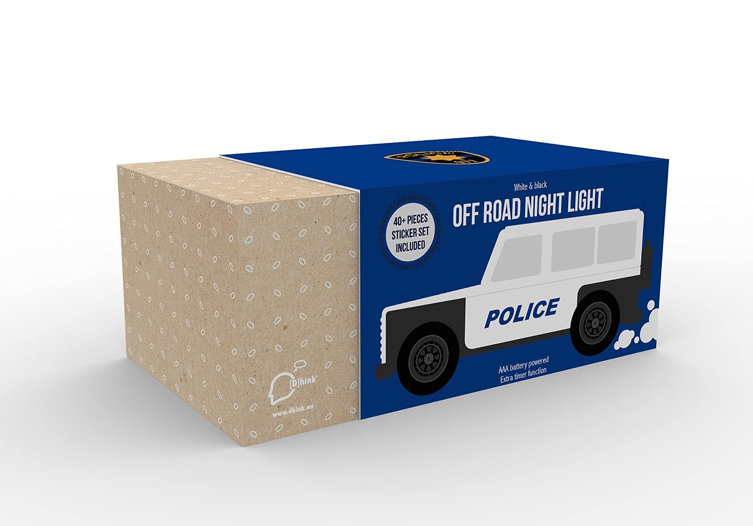 DHINK — Veilleuse LED enfant Voiture de police avec minuteur – Image 4