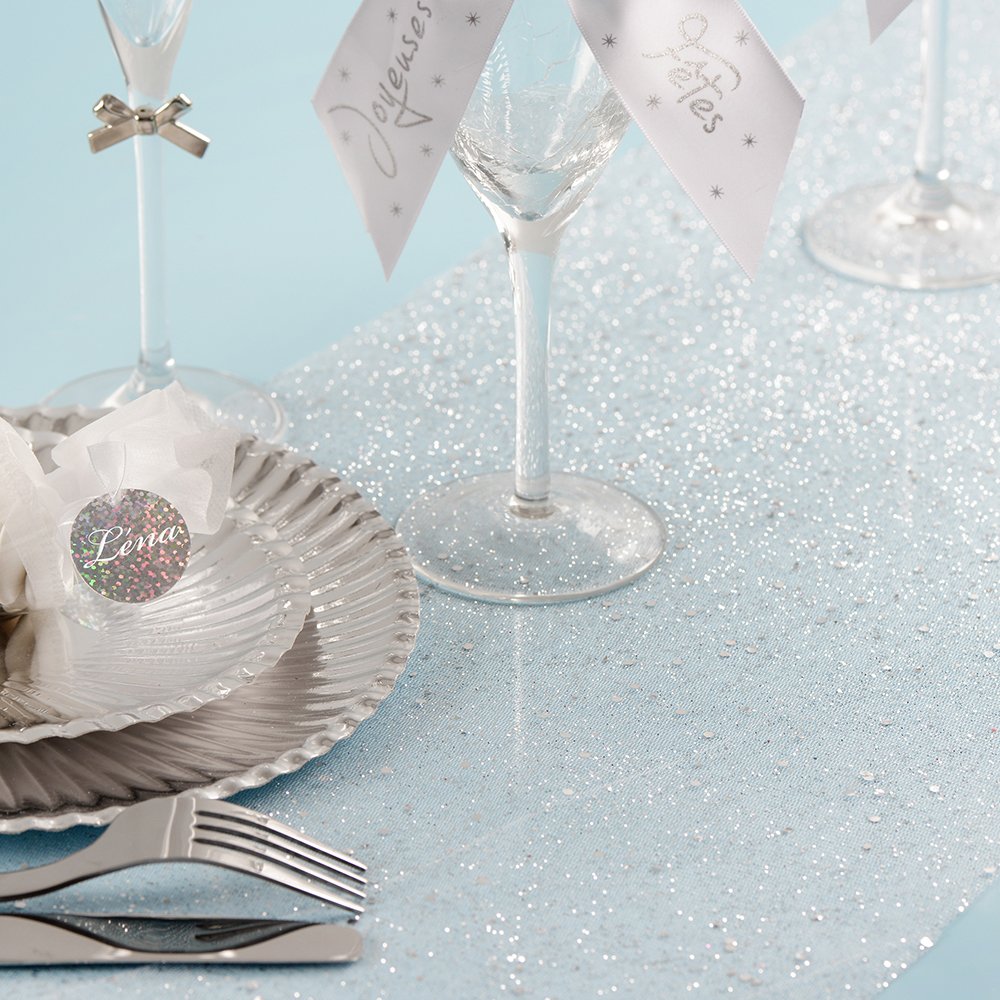 SANTEX — Chemin de table en tulle pailleté argent 30 cm x 5 m – Image 6