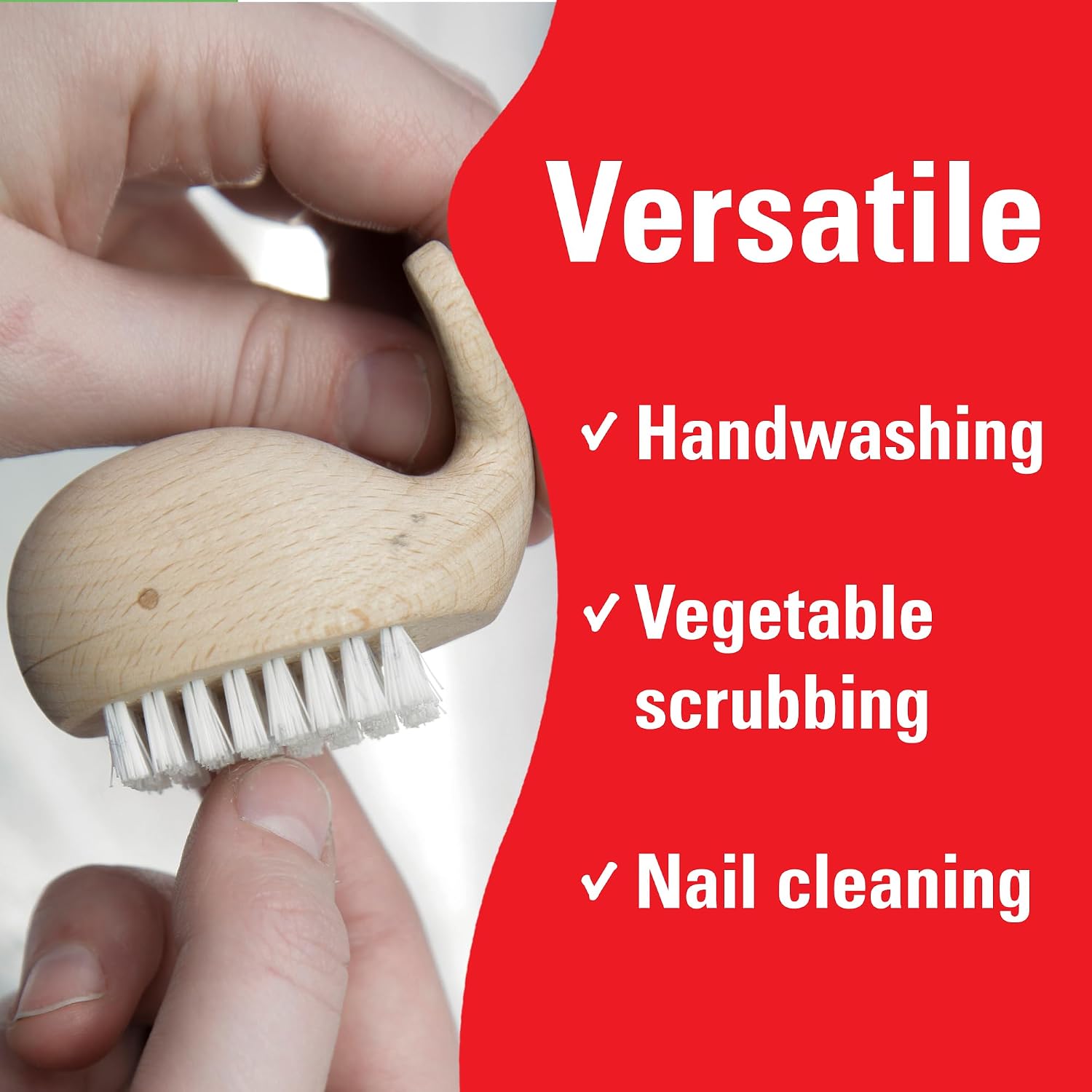 KIKKERLAND — Brosse à Ongles Baleine en Bois – Image 4