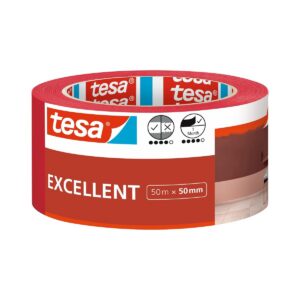 TESA Excellent — Ruban de masquage peinture 50 m x 50 mm Rouge