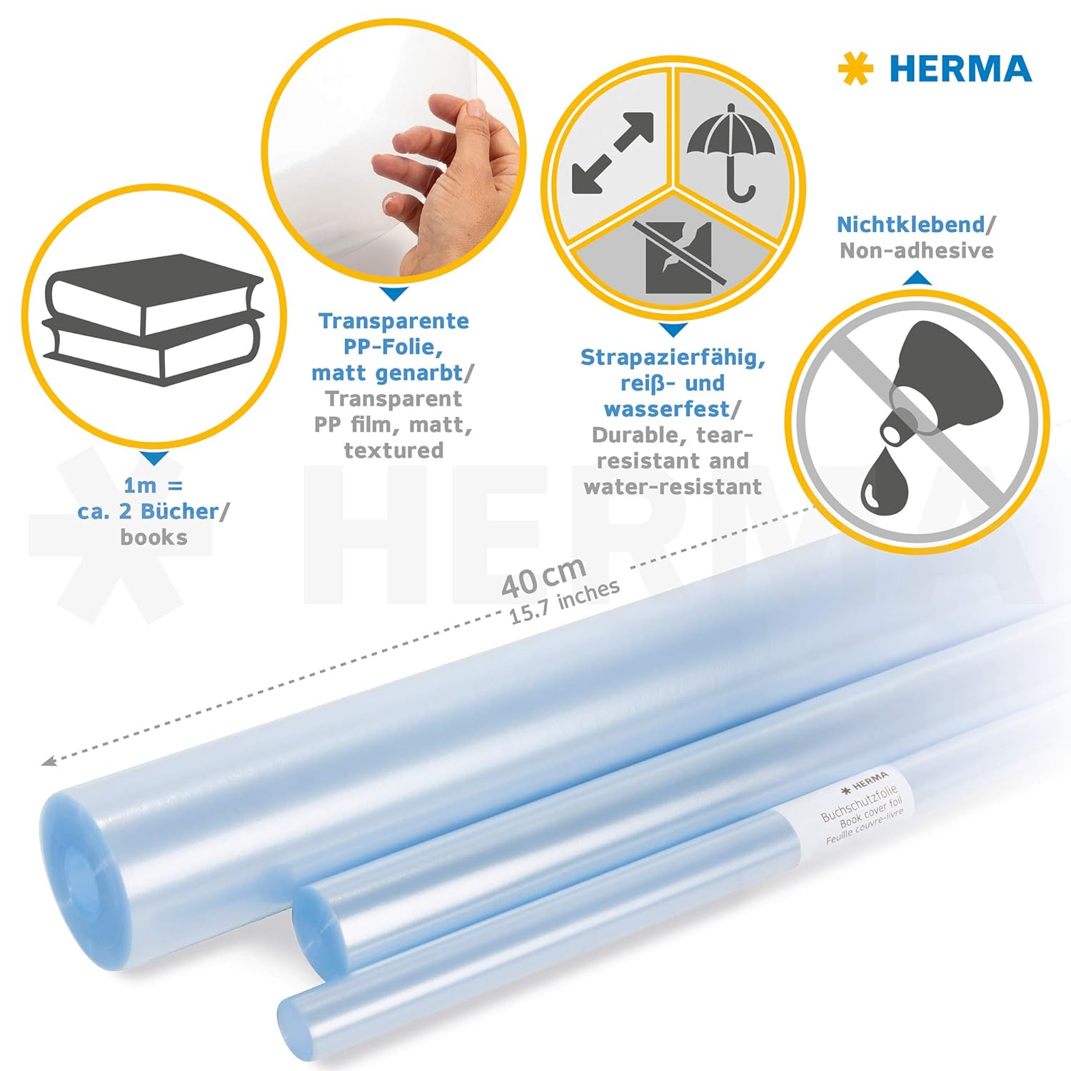 HERMA — Film couvre-livres non adhésif 400 mm x 50 m – Image 14