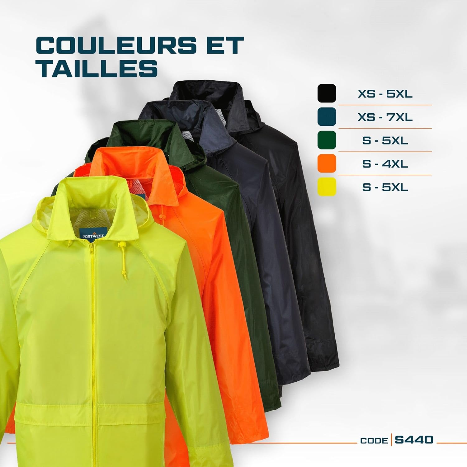 PORTWEST S440 — Veste de pluie imperméable homme 5XL – Image 3