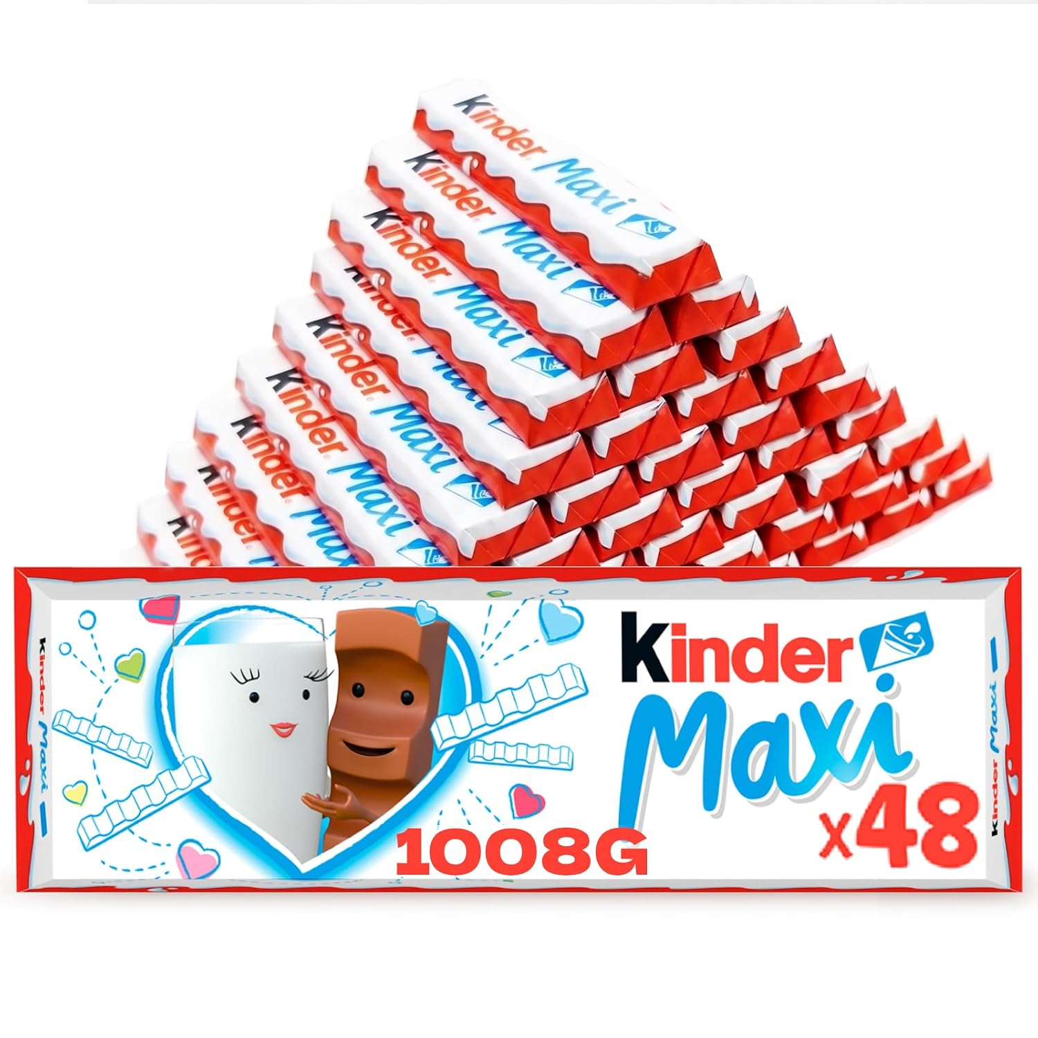 KINDER — Barres de chocolat au lait 1 kg, lot de 48 x 21 g