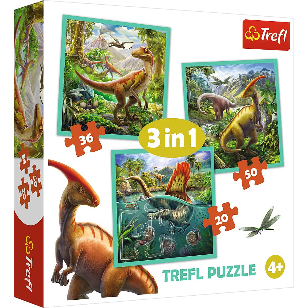 TREFL — Set de 3 Puzzles Dinosaures 20 à 50 Pièces – Image 65