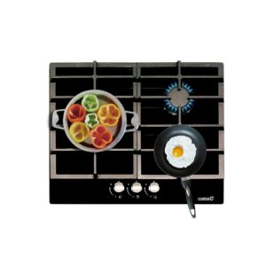 Alternative view of CATA LCiB 6021 BK — Plaque de cuisson gaz 3 feux noire
