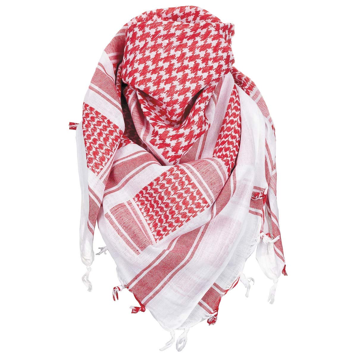 MFH PLO — Écharpe de cou Shemagh rouge/blanc 115 x 110 cm