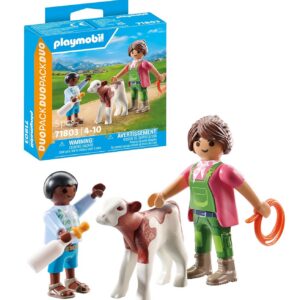 PLAYMOBIL Duo Pack 71803 — Fermière et Enfant avec Veau