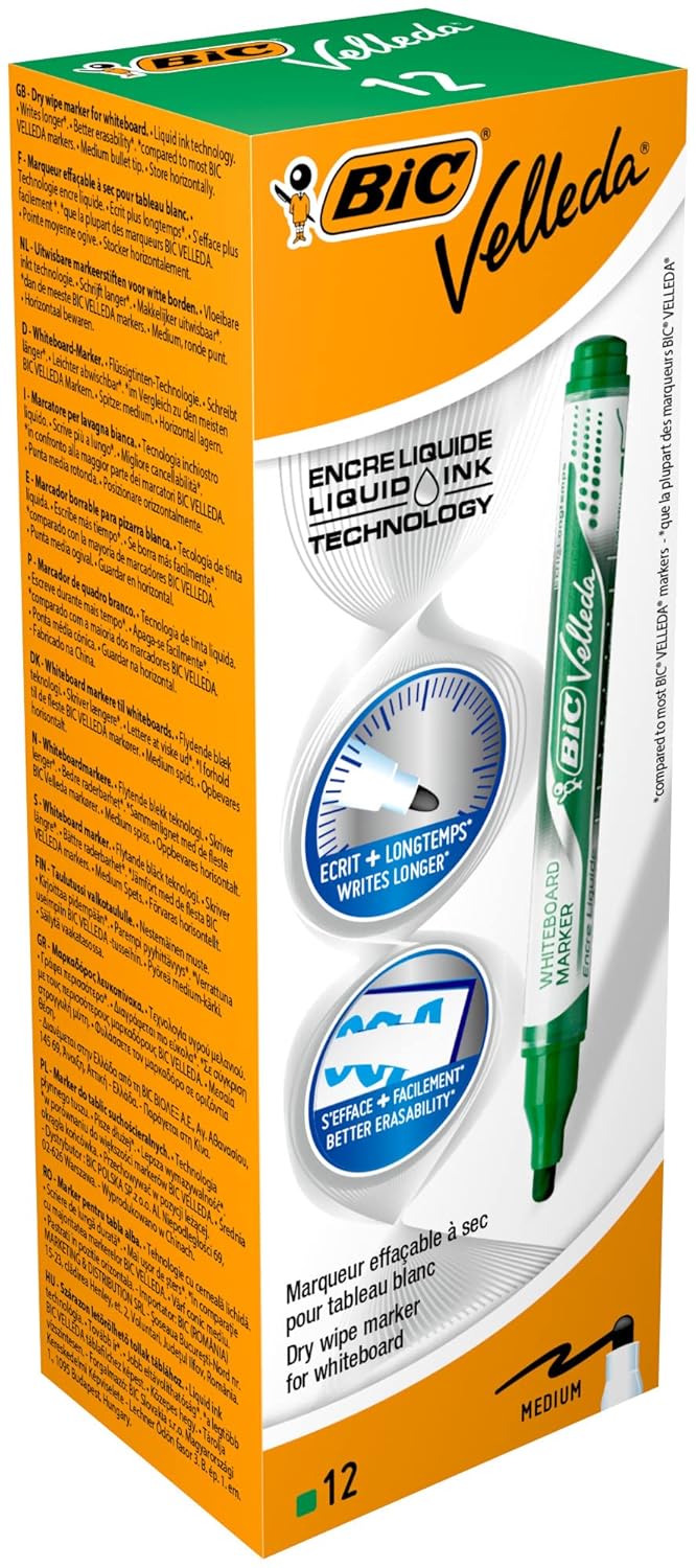 BIC Velleda — 12 Feutres pour Tableau Blanc verts – Image 9