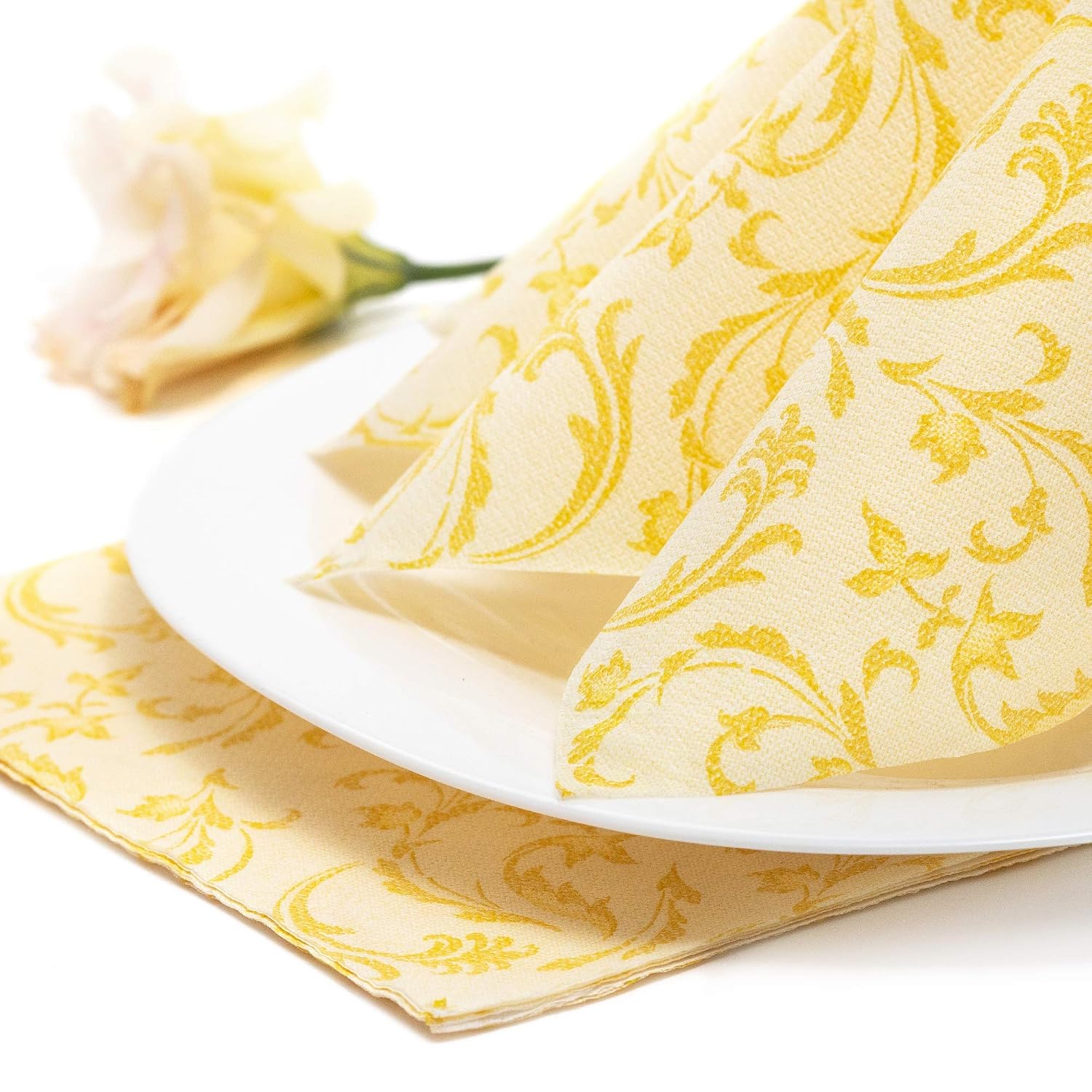 PAPSTAR Royal Collection — Lot de 50 serviettes 40 x 40 cm jaunes