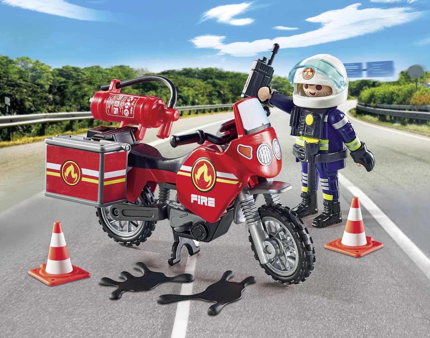 PLAYMOBIL 71466 — Pompier et moto avec accessoires – Image 3