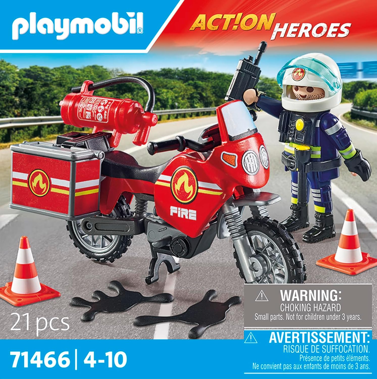 PLAYMOBIL 71466 — Pompier et moto avec accessoires – Image 4