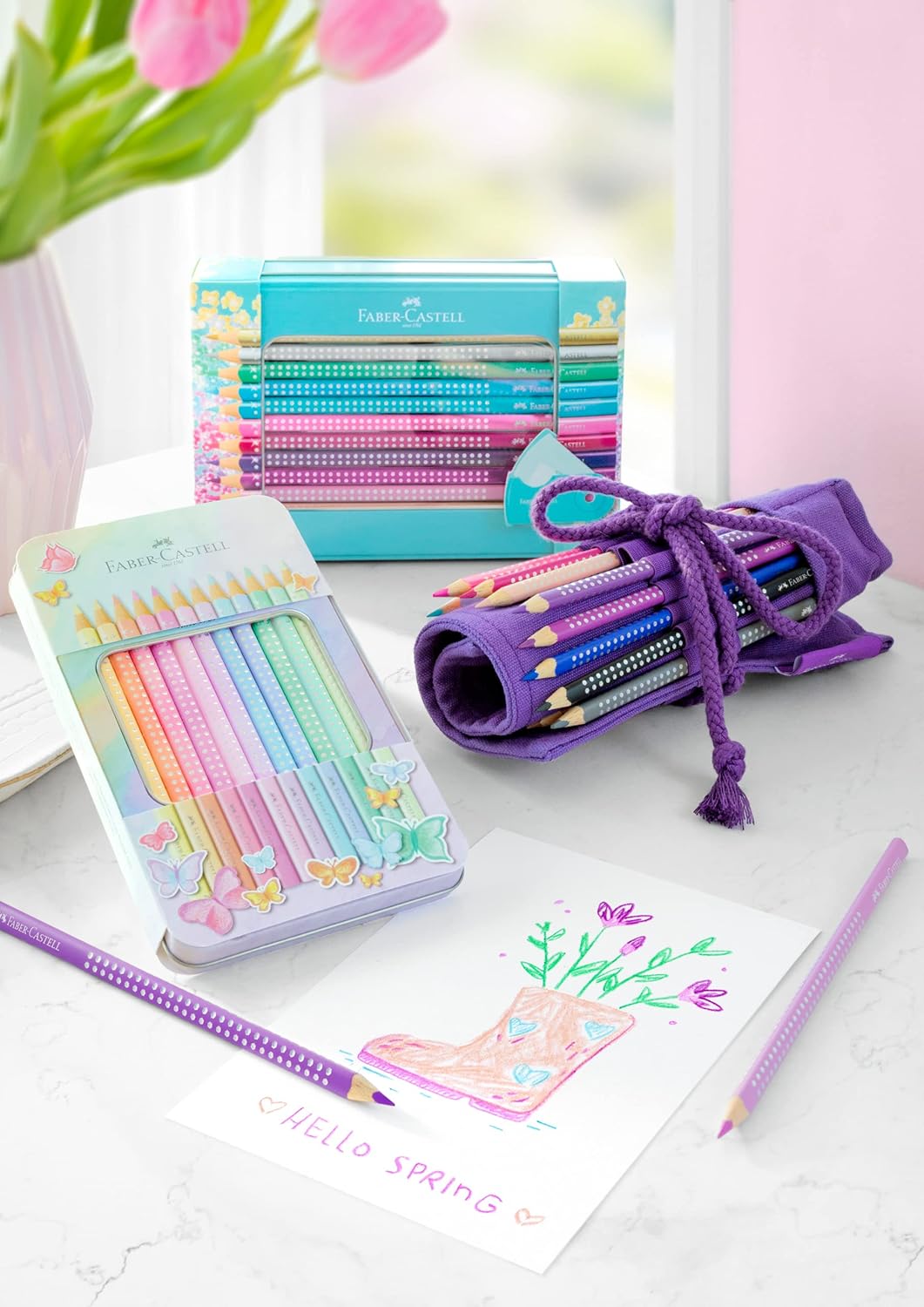 FABER-CASTELL Sparkle Pastel — Coffret de 12 crayons de couleur – Image 7