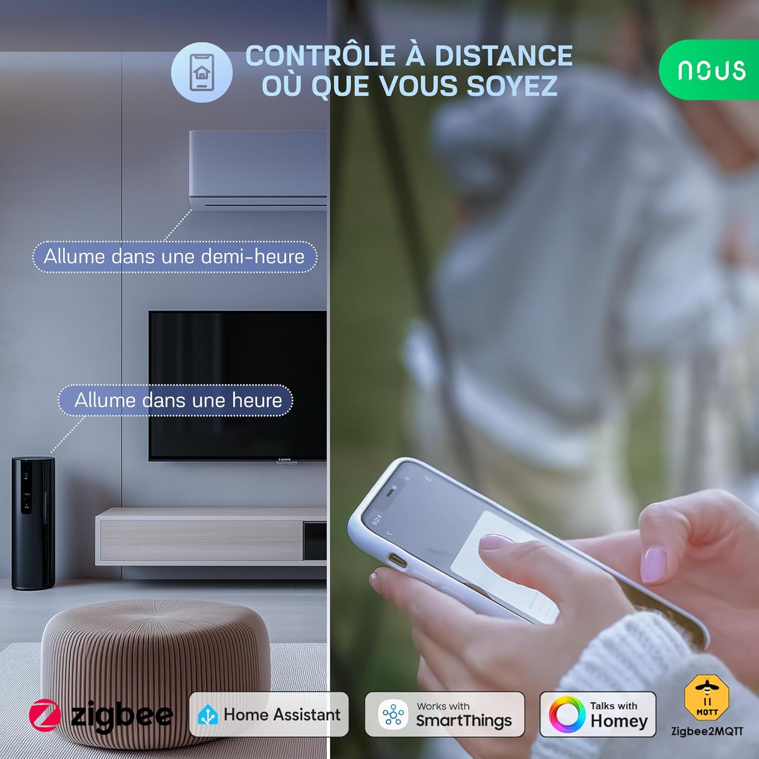 NOUS A1Z — Prise connectée ZigBee 3.0 avec mesure conso – Image 4