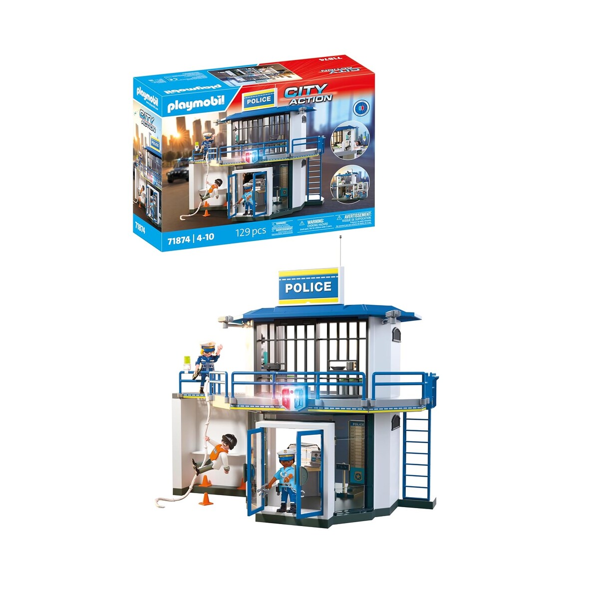 PLAYMOBIL Action Heroes — Poste de Police avec Local de Recherche