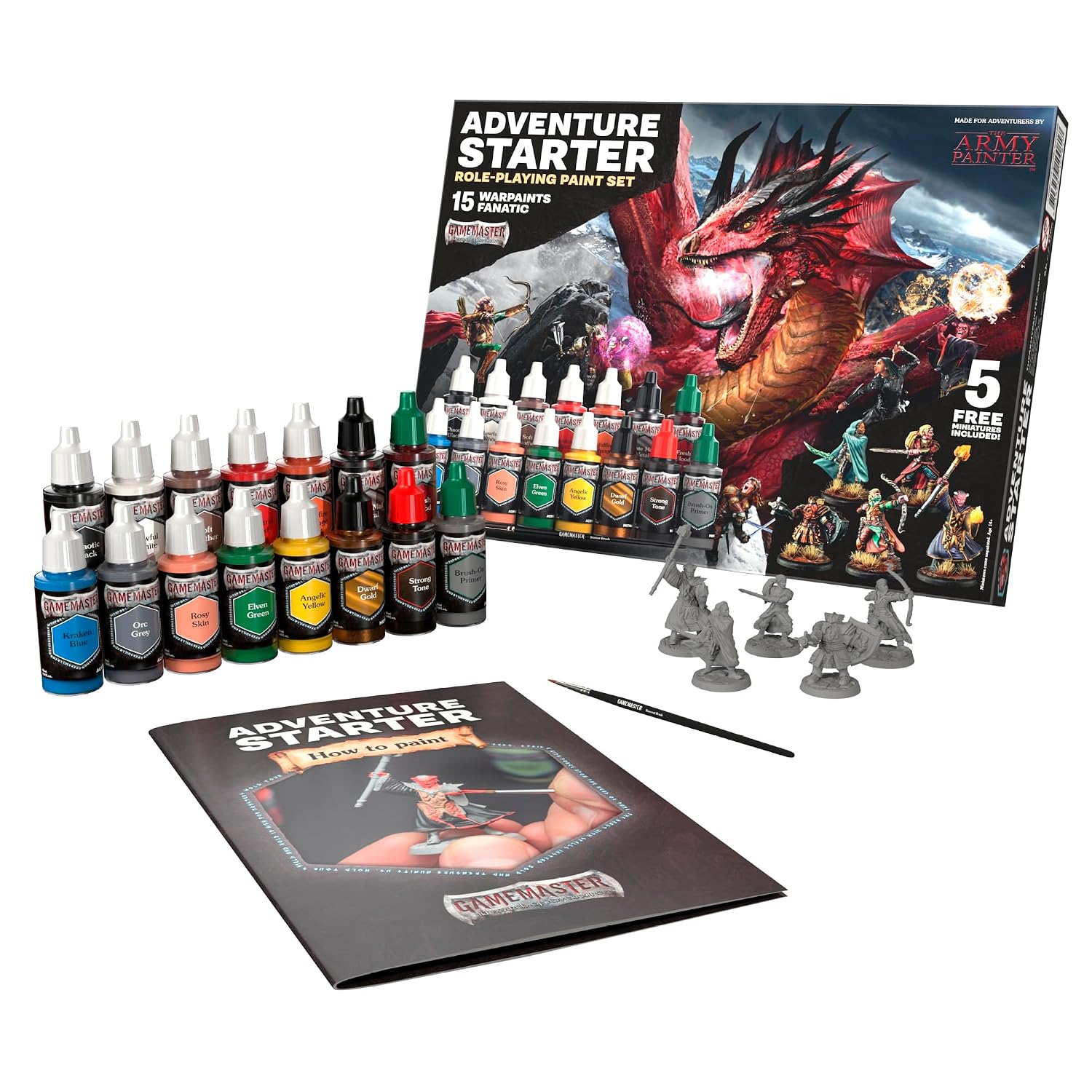 The Army Painter, GameMaster: Adventure Starter Role, 15 x 18ml Warpaints Fanatic peintures acryliques, incl. un Primer à appliquer au pinceau, 5 miniatures GRATUITES et 1 pinceau - Pour Warhammer – Image 19