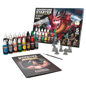 Alternative view of The Army Painter, GameMaster: Adventure Starter Role, 15 x 18ml Warpaints Fanatic peintures acryliques, incl. un Primer à appliquer au pinceau, 5 miniatures GRATUITES et 1 pinceau - Pour Warhammer