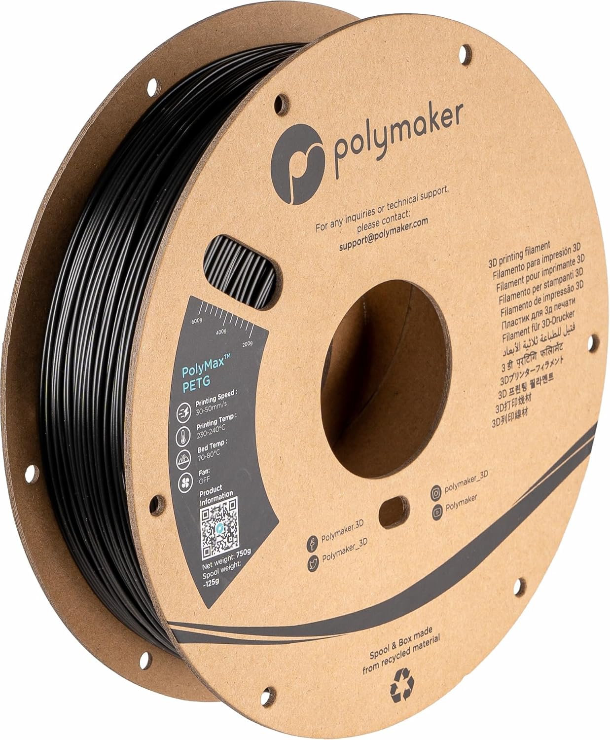 POLYMAKER PolyMax — Filament PETG noir 1,75 mm 750 g – Image 16
