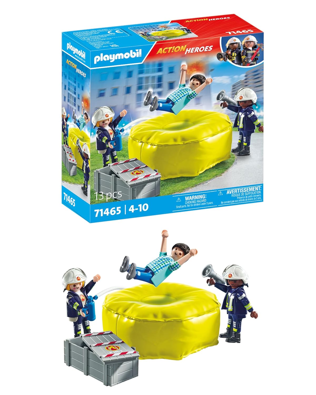 PLAYMOBIL Action Heroes 71465 — Pompiers avec Coussin de Sauvetage – Image 2
