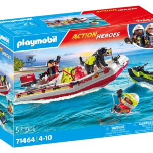 Alternative view of PLAYMOBIL 71464 — Bateau de pompier et scooter des mers
