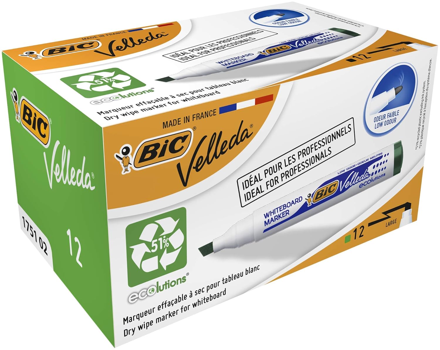 BIC Velleda 1751 ECOlutions — 12 Feutres Tableau Blanc Verts – Image 9