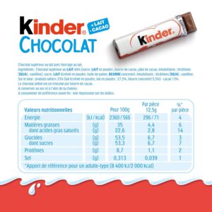 Alternative view of KINDER — Barres de Chocolat au Lait Fourrées x20 50 g