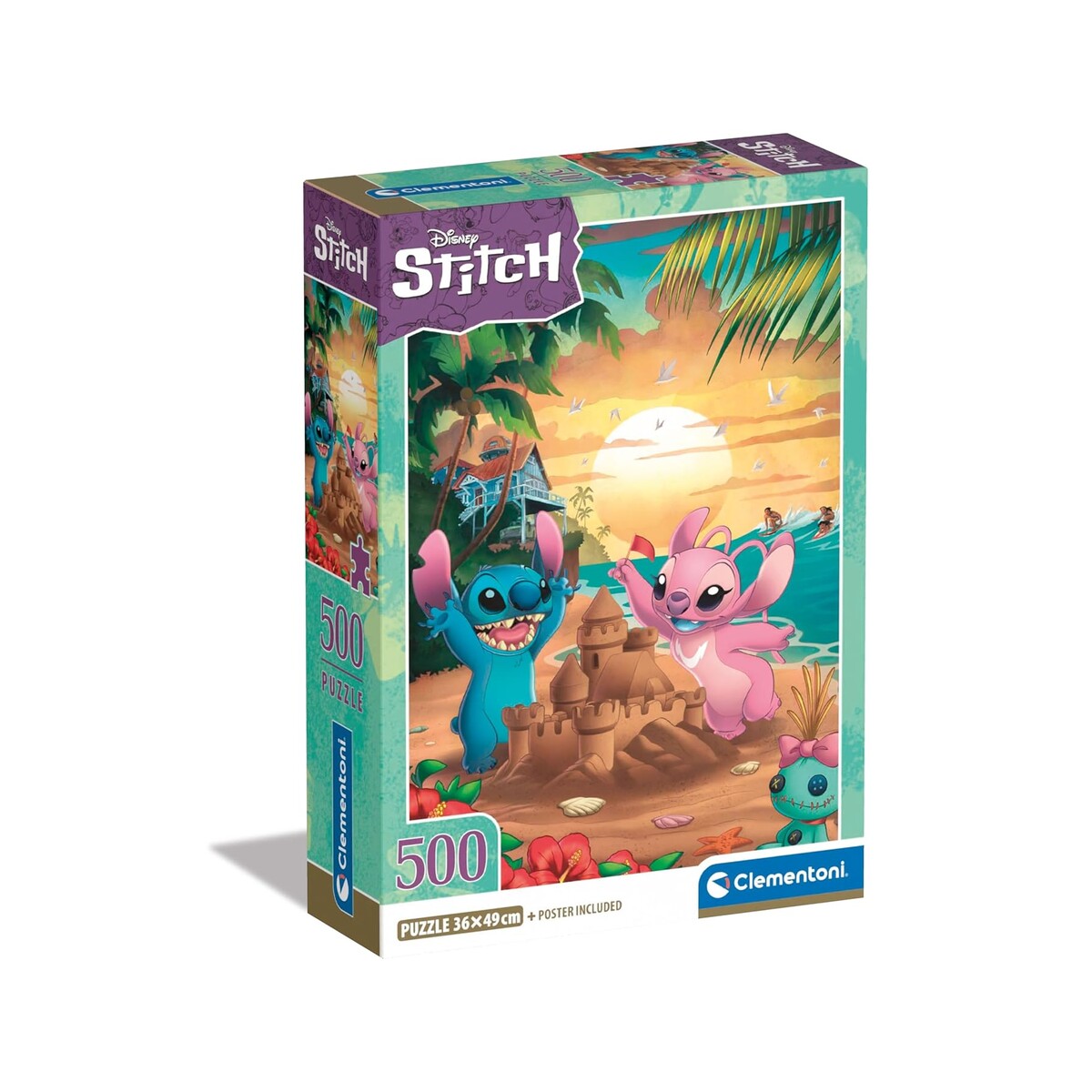 CLEMENTONI — Puzzle Disney Stitch 500 pièces 49 x 36 cm